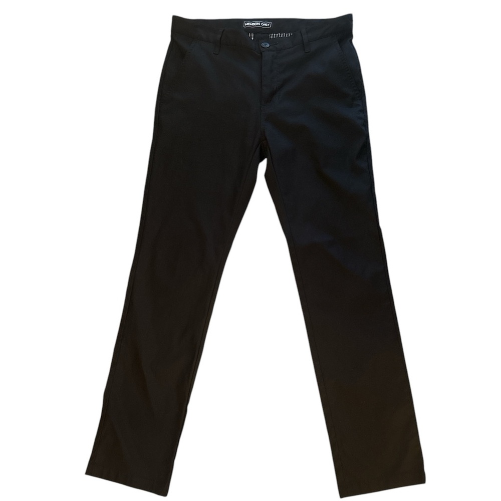 MEMBERS ONLY | Slim-fit Dress Pants Mens 30 x 30 Black Polyester Spandex
